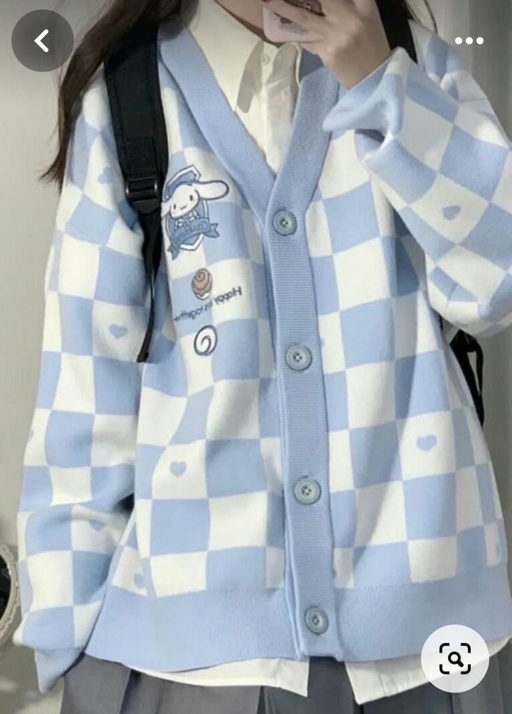 Sueter cuadros Cinnamoroll 💙