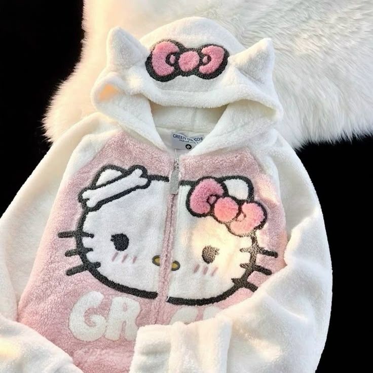 Sudadera con cierre Hello Kitty blanca