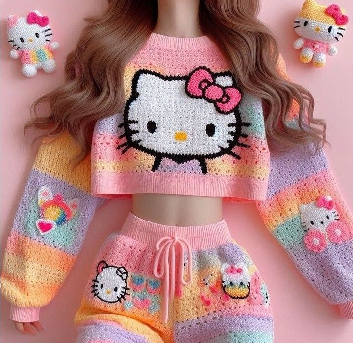 Conjunto tejido Hello Kitty
